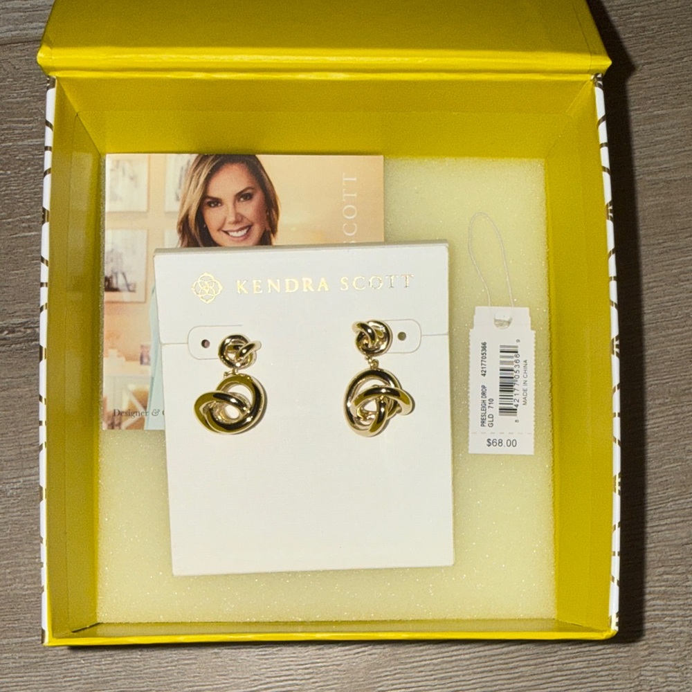 Kendra Scott Gold  Knot Presleigh Drop Earrings